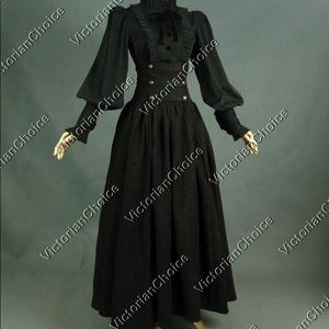 Victorian Choice Black Evening Dress Cosplay